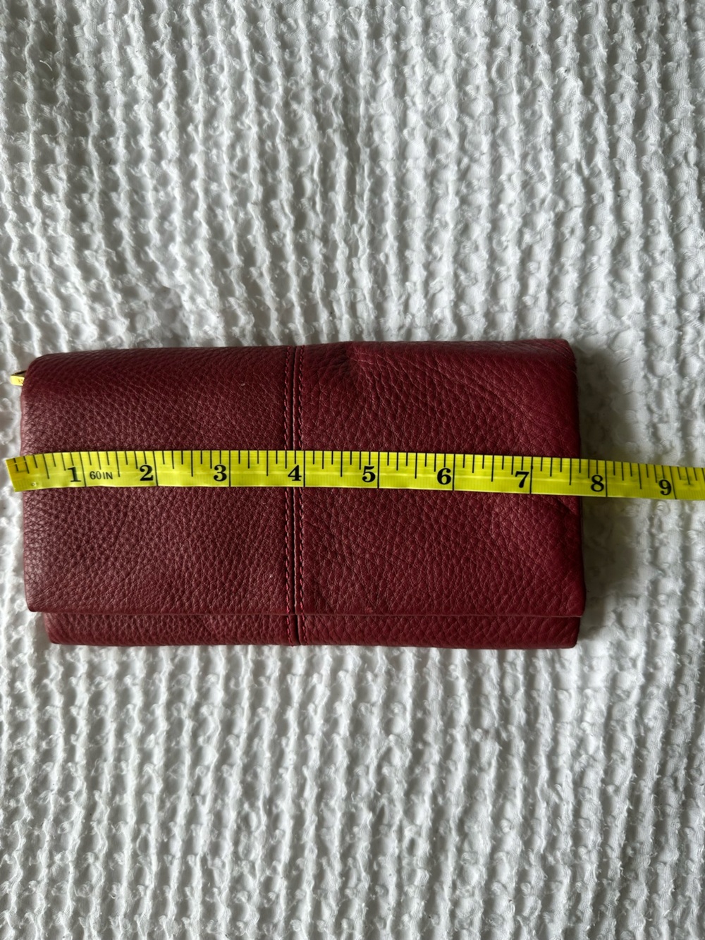 HOBO Keen Continental Wallet Red Pebbled Leather Trifold Organizer Clutch RFID - Picture 8 of 9